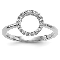 14K White Gold 0.07 Carat Diamond Open Circle Ring view 1