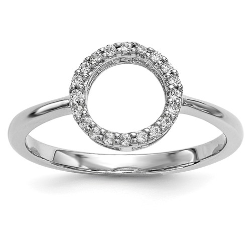 14K White Gold 0.07 Carat Diamond Open Circle Ring
