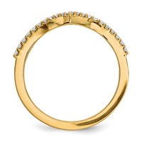 14K 1.5mm Yellow Gold 0.17 Carat Diamond V-Shape Band view 2