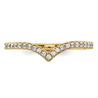 14K 1.5mm Yellow Gold 0.17 Carat Diamond V-Shape Band view 4