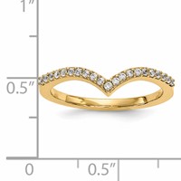 14K 1.5mm Yellow Gold 0.17 Carat Diamond V-Shape Band view 5