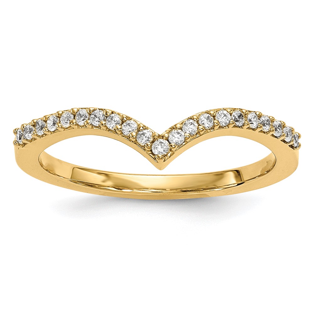 14K 1.5mm Yellow Gold 0.17 Carat Diamond V-Shape Band