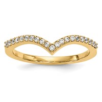 14K 1.5mm Yellow Gold 0.17 Carat Diamond V-Shape Band view 1