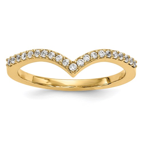 14K 1.5mm Yellow Gold 0.17 Carat Diamond V-Shape Band