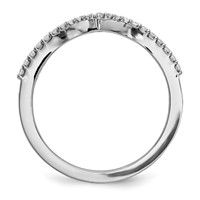14K White Gold 1.5mm 0.17 Carat Diamond V-Shape Band view 2