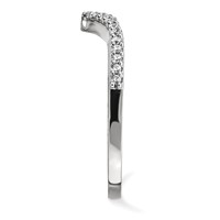 14K White Gold 1.5mm 0.17 Carat Diamond V-Shape Band view 3