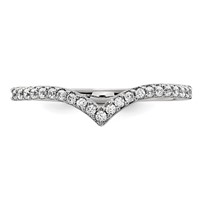 14K White Gold 1.5mm 0.17 Carat Diamond V-Shape Band view 4