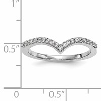 14K White Gold 1.5mm 0.17 Carat Diamond V-Shape Band view 5