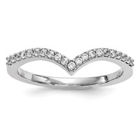 14K White Gold 1.5mm 0.17 Carat Diamond V-Shape Band view 1