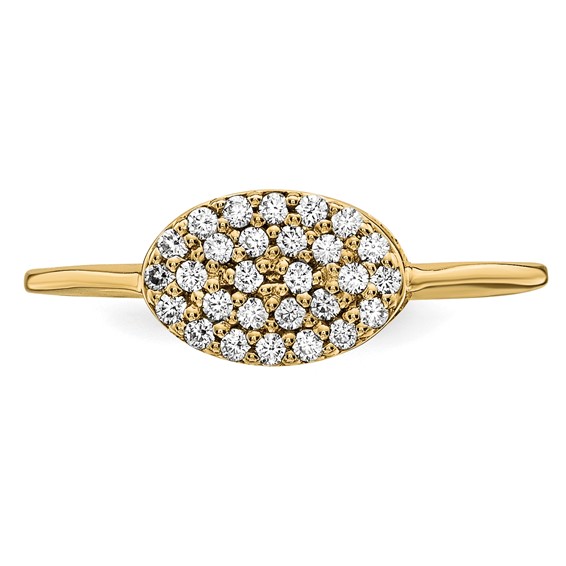 14ky Diamond Cluster Oval Ring