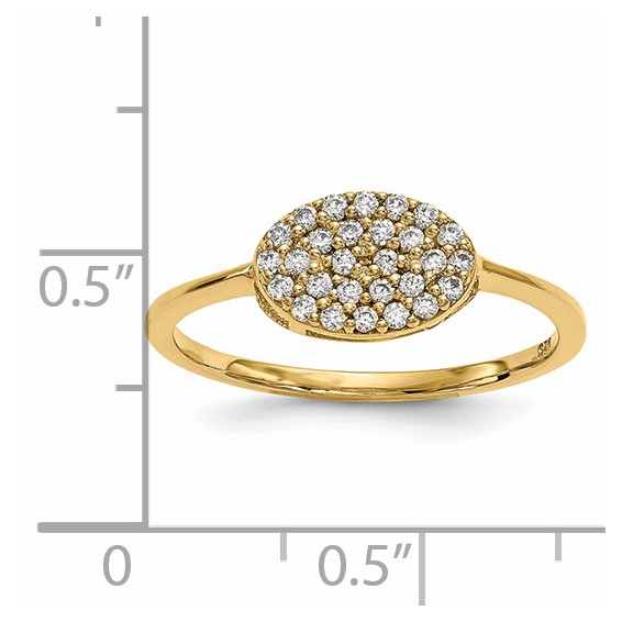 14ky Diamond Cluster Oval Ring