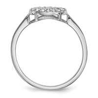 14K White Gold Diamond Cluster Oval Ring view 2