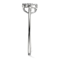 14K White Gold Diamond Cluster Oval Ring view 3
