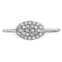 14K White Gold Diamond Cluster Oval Ring view 4