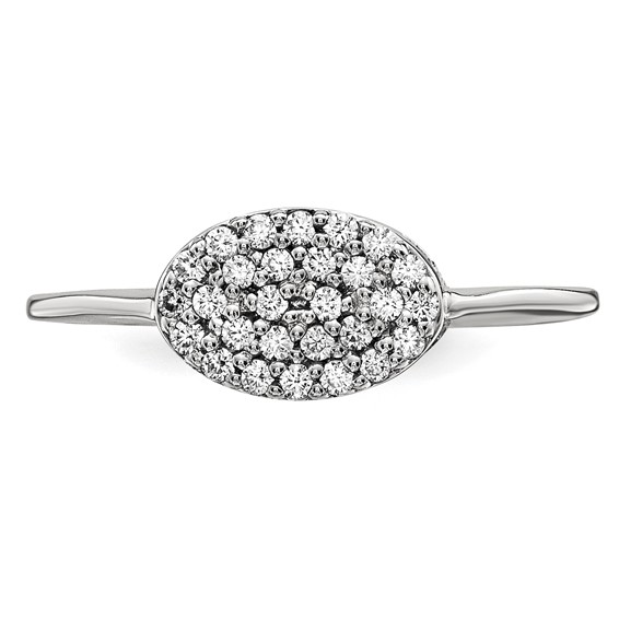 14k White Gold Diamond Cluster Oval Ring