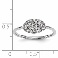14K White Gold Diamond Cluster Oval Ring view 5