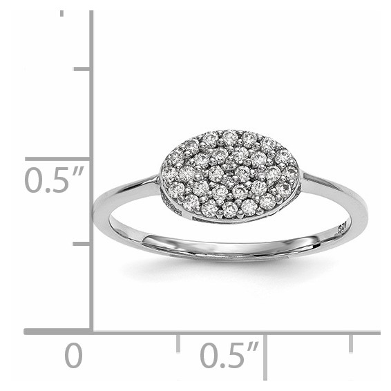 14k White Gold Diamond Cluster Oval Ring