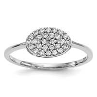 14K White Gold Diamond Cluster Oval Ring view 1