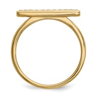 14K Yellow Gold 0.10 Carat Diamond Bar Ring view 2
