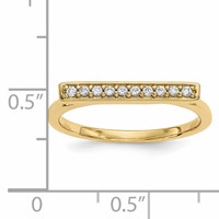 14K Yellow Gold 0.10 Carat Diamond Bar Ring view 5