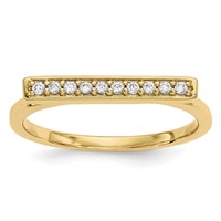 14K Yellow Gold 0.10 Carat Diamond Bar Ring view 1