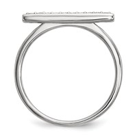 14K White Gold 0.10 Carat Diamond Bar Ring view 2