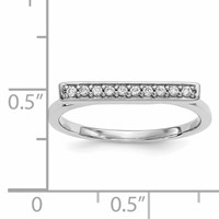 14K White Gold 0.10 Carat Diamond Bar Ring view 5