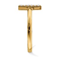 14K Yellow Gold 0.10 Carat Diamond Double Bar Ring view 3