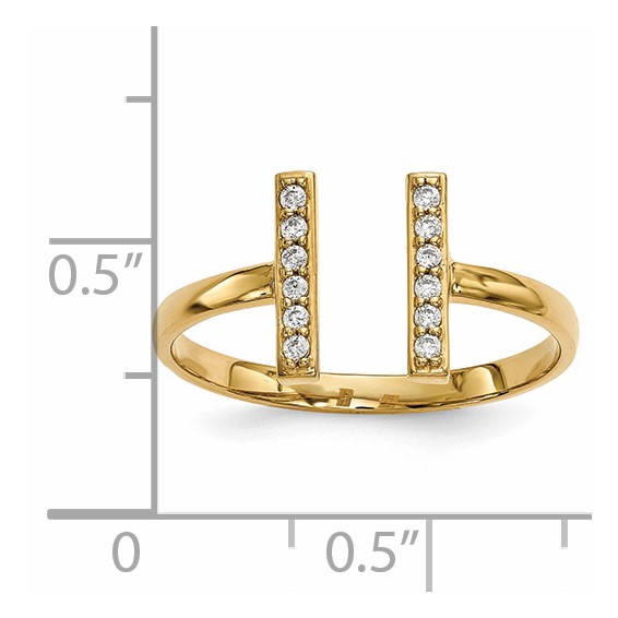 Diamond Double Bar Rings
