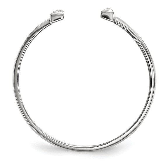 14k White Gold 1/10 carat Diamond Double Bar Ring