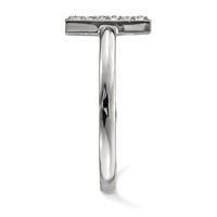 14K White Gold 1 10 Carat Diamond Double Bar Ring view 3