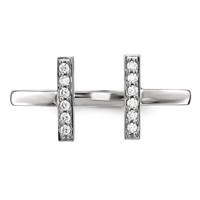 14K White Gold 1 10 Carat Diamond Double Bar Ring view 4
