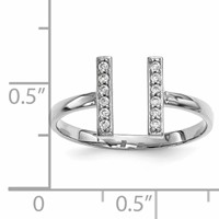 14K White Gold 1 10 Carat Diamond Double Bar Ring view 5