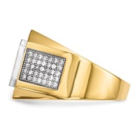 IB Goodman 14K and White Rhodium CZ and Emerald-cut Blue CZ Mens Ring view 2