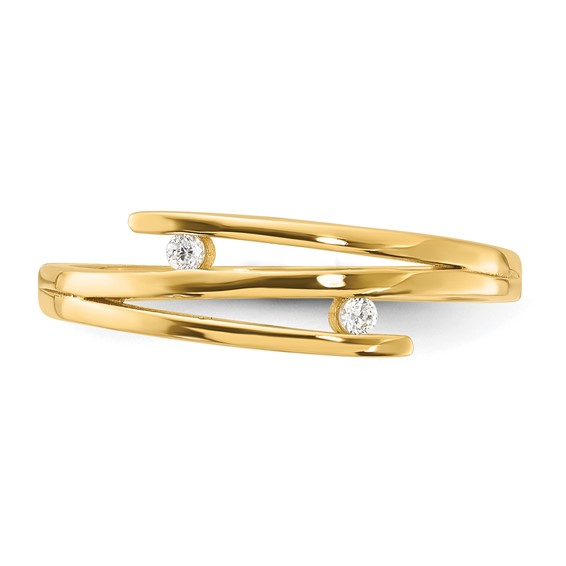 14K Polished Cubic Zirconia Fashion Ring