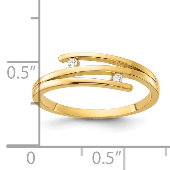 14K Polished Cubic Zirconia Fashion Ring