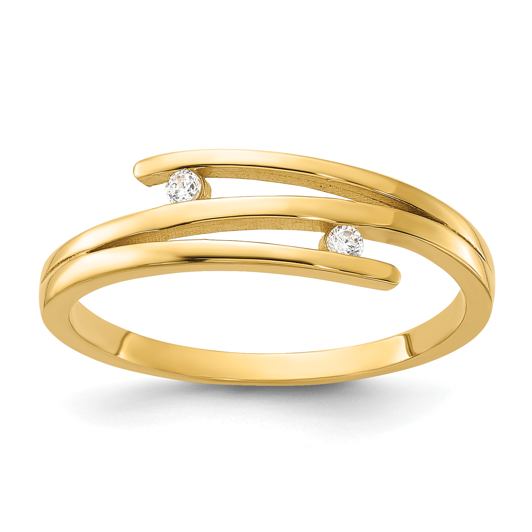 14K Polished CZ Fashion Ring (Y13950CZ)