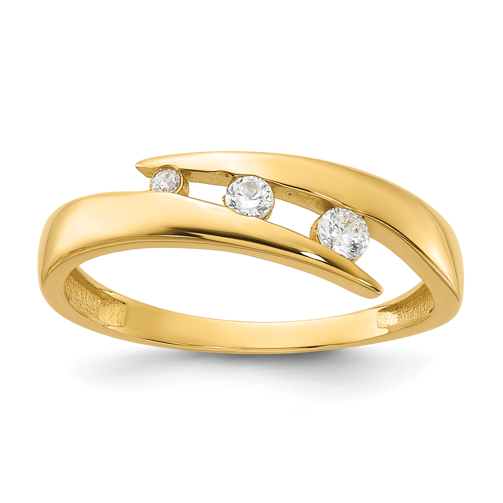 14K Polished CZ Fashion Ring (Y13951CZ)
