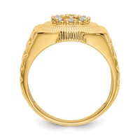 IB Goodman 14K Yellow Gold 0.25 Carat Aaa Diamond Circular Top Mens Ring view 2