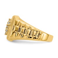 IB Goodman 14K Yellow Gold 0.25 Carat Aaa Diamond Circular Top Mens Ring view 3