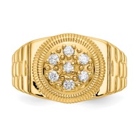 IB Goodman 14K Yellow Gold 0.25 Carat Aaa Diamond Circular Top Mens Ring view 4