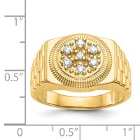 IB Goodman 14K Yellow Gold 0.25 Carat Aaa Diamond Circular Top Mens Ring view 5