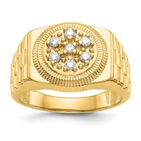 IB Goodman 14K Yellow Gold 0.25 Carat Aaa Diamond Circular Top Mens Ring view 1