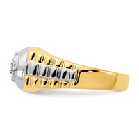 IB Goodman 14K Two-tone 0.2 Carat Aaa Diamond Mens Cluster Ring view 3