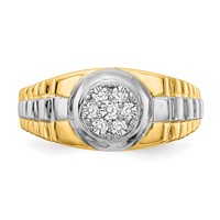 IB Goodman 14K Two-tone 0.2 Carat Aaa Diamond Mens Cluster Ring view 4
