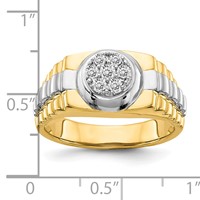 IB Goodman 14K Two-tone 0.2 Carat Aaa Diamond Mens Cluster Ring view 5