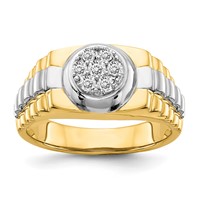 IB Goodman 14K Two-tone 0.2 Carat Aaa Diamond Mens Cluster Ring view 1