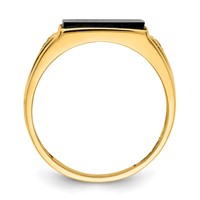 IB Goodman 14K 10x8mm Rectangle Onyx and VS Diamond Mens Ring view 2