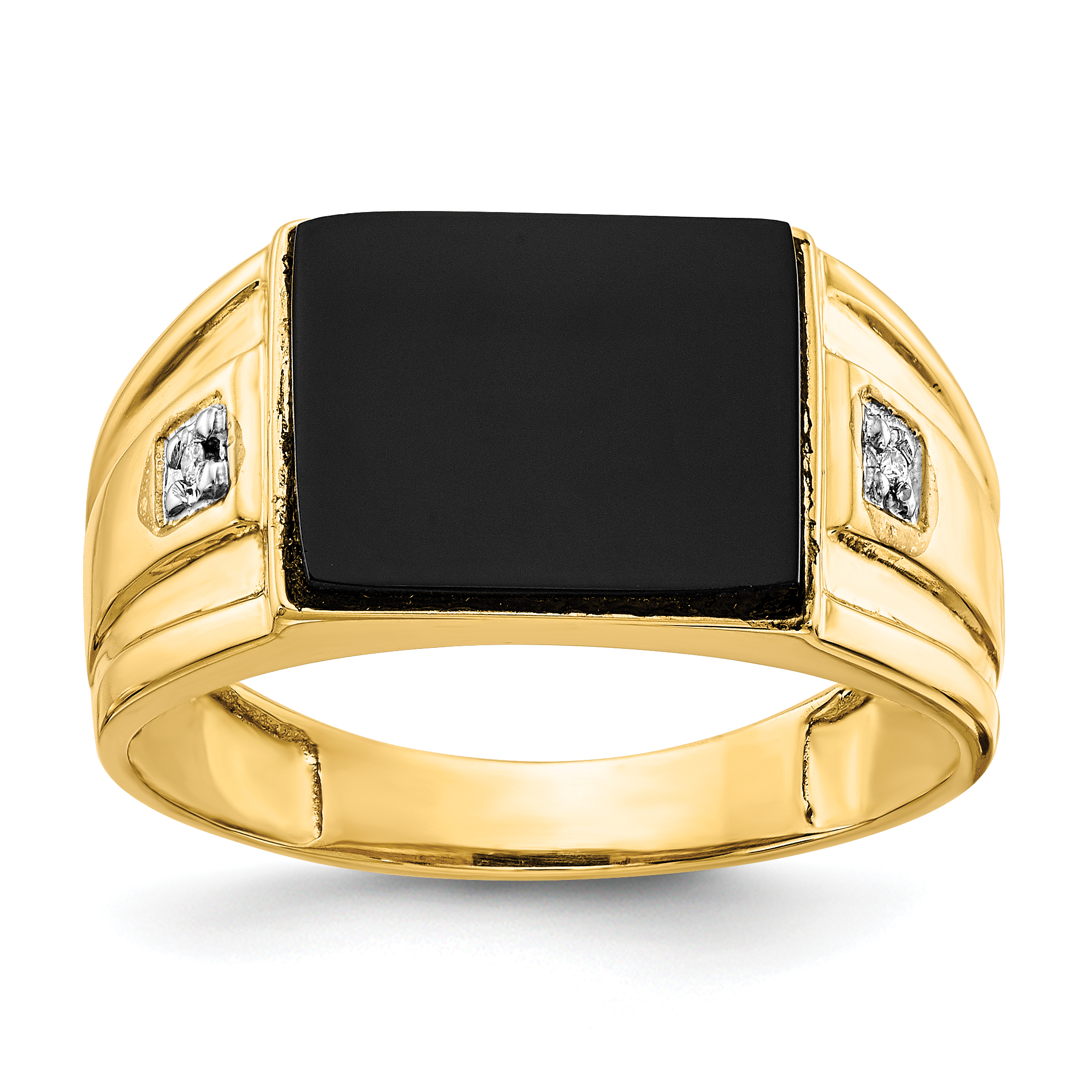 14k Men's Onyx and Diamond Ring (Y1542AA)