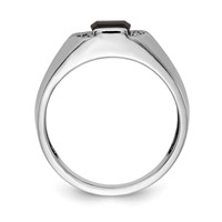 IB Goodman 14K White Gold Onyx and AA Diamond Mens Ring view 2